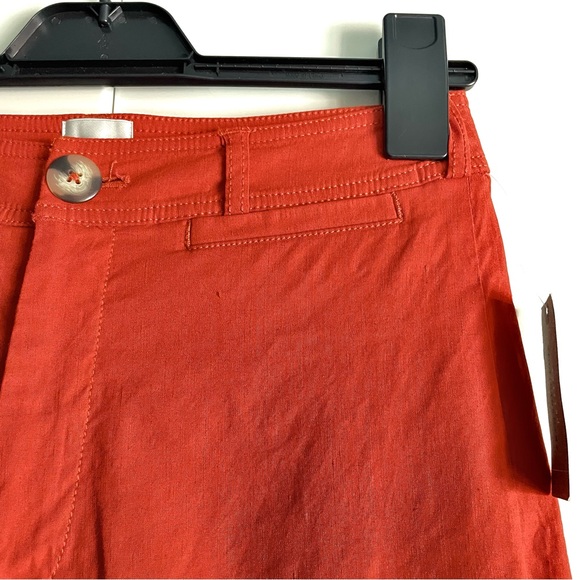 Anthropologie Maeve Colette Linen Blend Wide-Leg Trousers in Cedar Size 29P NWT - Picture 7 of 12